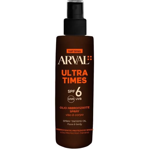 ARVAL ultra times spf6 - olio abbronzante spray viso e corpo 125ml