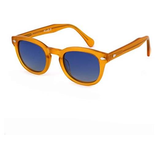 X-LAB 8004 occhiali da sole stile moscot, 48mm, giallo/cobalto fumo, unisex
