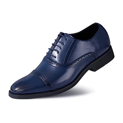 Rodawu scarpe uomo pelle eleganti derby stringate scarpe uomo classiche oxford brogues scarpe marrone 42