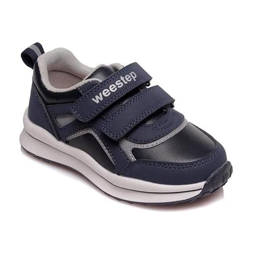 Weestep - scarpe sportive per bambini blu con velcro, blu, 23 eu