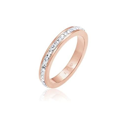 Elli premium anelli donna elegante semplice con cristalli in argento sterling 925