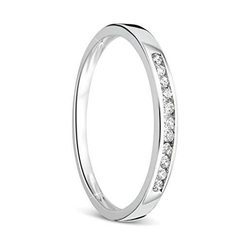 Orovi anello donna eternity con diamanti taglio brillante ct 0.10 in oro bianco 9 kt 375