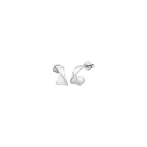 Breil, collezione retwist, mini orecchini donna hoop in acciaio lucido, con forma fluida e sinuosa, pratica chiusura a farfalla, idee regalo donna, 13 mm, colore silver