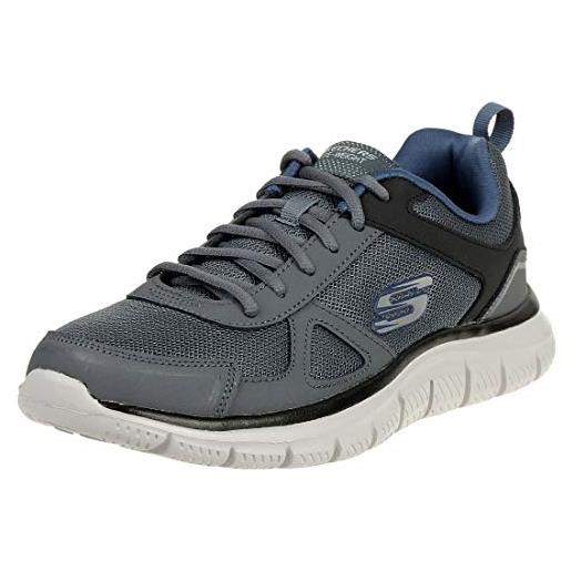 Skechers track scloric, sneaker, uomo, grigio charcoal black, 40 eu