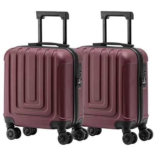 Flight Knight premium set di 2 valigie da cabina leggere - 8 ruote girevoli - lucchetto tsa integrato e porta usb - bagaglio approvato per 100+ compagnie aeree come easyjet e ryanair - 55x35x20cm
