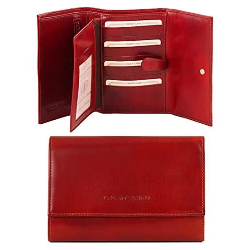 Tuscany Leather - esclusivo portafogli in pelle da donna 4 ante rosso - tl140796/4