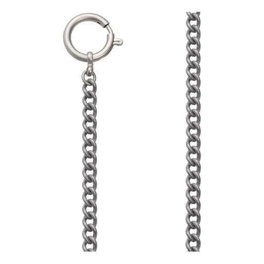 REGENT orologio da tasca, catena per orologio da tasca con moschettone e anello a molla in diverse varianti, ps-06 - grigio 6 mm
