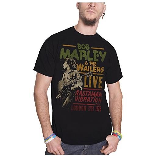 Bob Marley rock off officially licensed products Bob Marley t shirt rastaman vibration tour 1976 nuovo ufficiale uomo nero size l