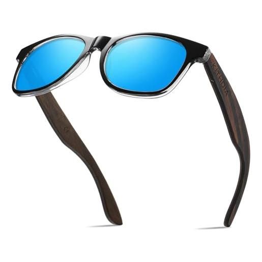 KITHDIA occhiali da sole in legno, occhiali da sole da uomo donna polarizzati, protezione uv400 per guidare la pesca s5503