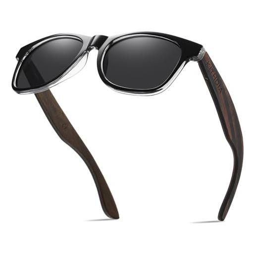 KITHDIA occhiali da sole in legno, occhiali da sole da uomo donna polarizzati, protezione uv400 per guidare la pesca s5503