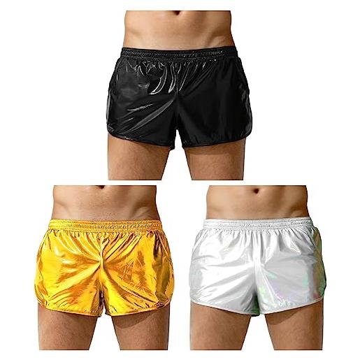Casey Kevin boxer uomo oro intima sexy fashion club party pantaloncini shorts