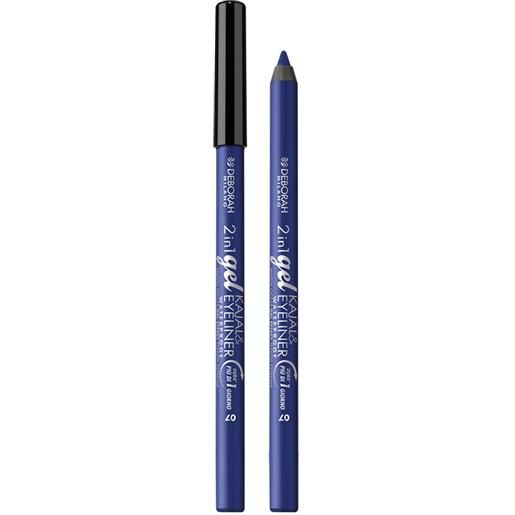 DEBORAH 2in1 gel kajal&eyeliner 07 blu matita waterproof precisa morbida