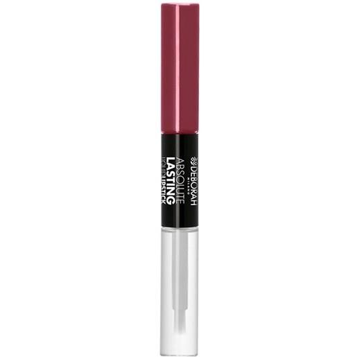 DEBORAH absolute lasting liquid lipstick 7 dark mauve duo effect matt+gloss