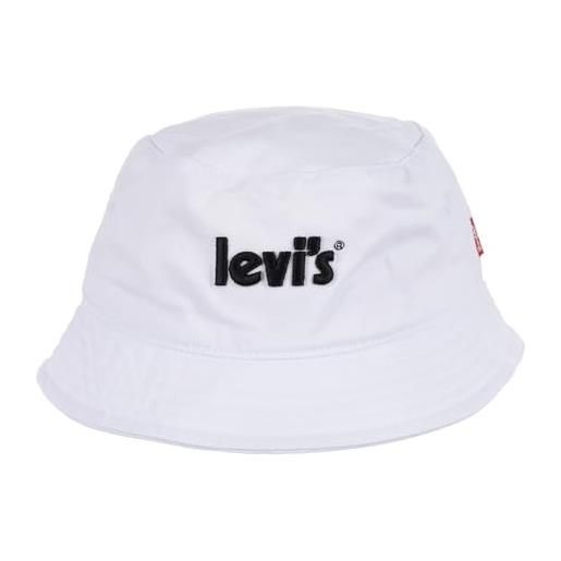 Levi's kids lan poster logo bucket cap 9a8503 copricapo, white, 8/20 unisex-adulto