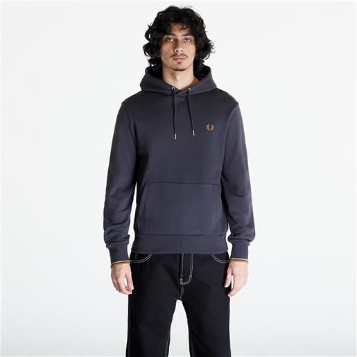 FRED PERRY tipped hooded sweatshirt anchgrey/ dkcaram