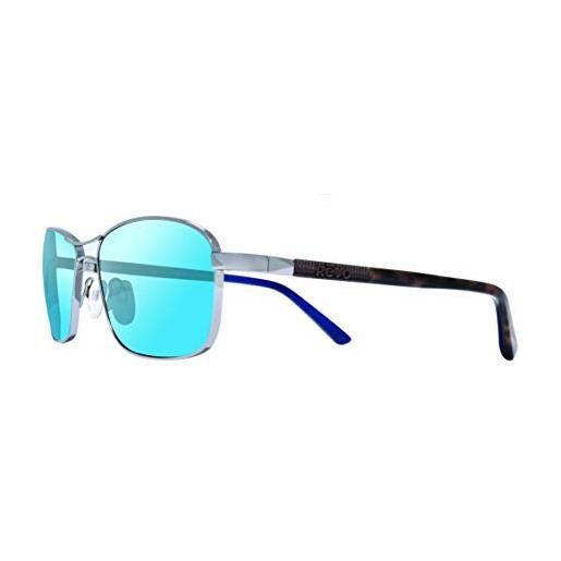 Revo occhiali da sole clive: lenti in cristallo polarizzato ad alto contrasto con montatura rettangolare in metallo, montatura canna di fucile con lenti blu