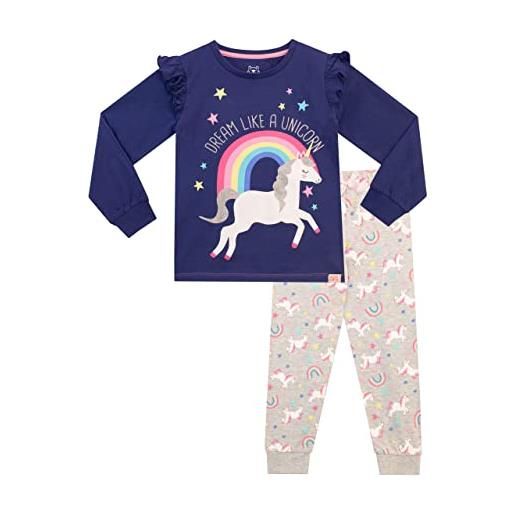 Harry Bear corto pigiama per ragazze unicorno blu 6-7 anni