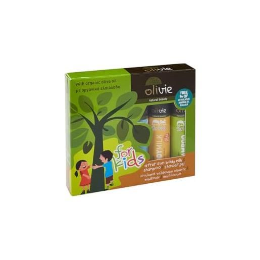 OlivieNatural Beauty! set regalo per bambini con bagnoschiuma, shampoo e crema doposole
