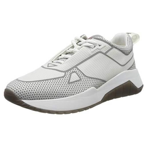 HUGO atom_runn_msrf - scarpe da ginnastica basse uomo, bianco (white 100), 45 eu