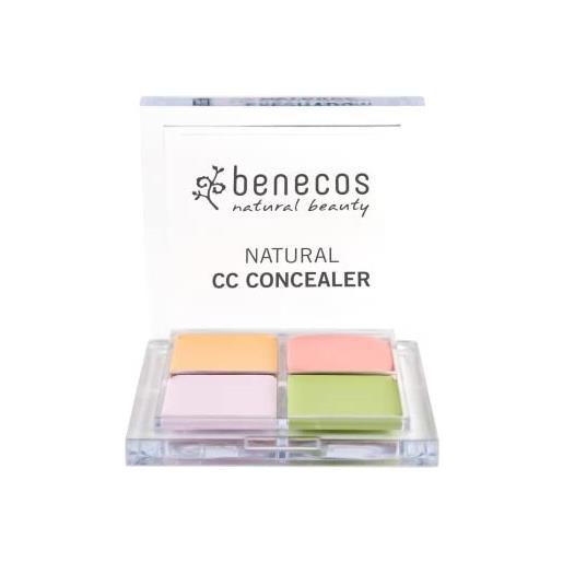 Benecos - natural beauty 94267 correttore cc - cremoso - correttivo - senza talco - vegano - beige/verde/rosa/viola