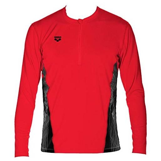 Arena m run h/z long sleeve, maglia con maniche lunghe uomo, rosso (fluo red/black), s