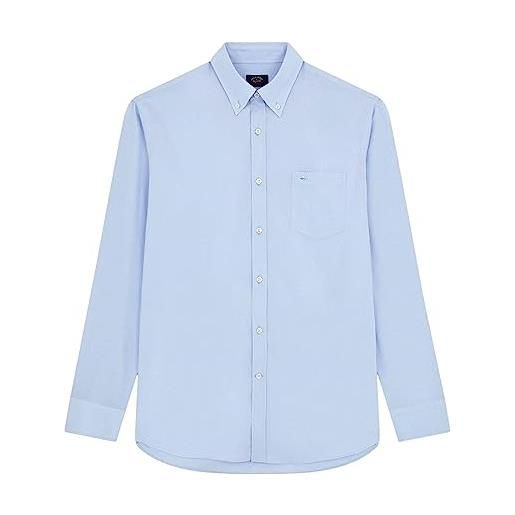 PAUL & SHARK camicia in cotone popeline button down colore azzurro c0p3001 taglia 44