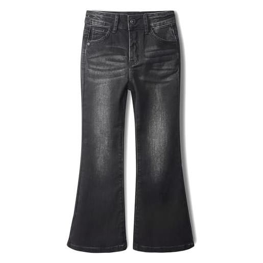 KIDSCOOL SPACE jeans per bambina, ampia gamma di taglie 18m-14t pantaloni in denim elasticizzati micro svasati con fondo a campana, azzurro, 12-18 mesi