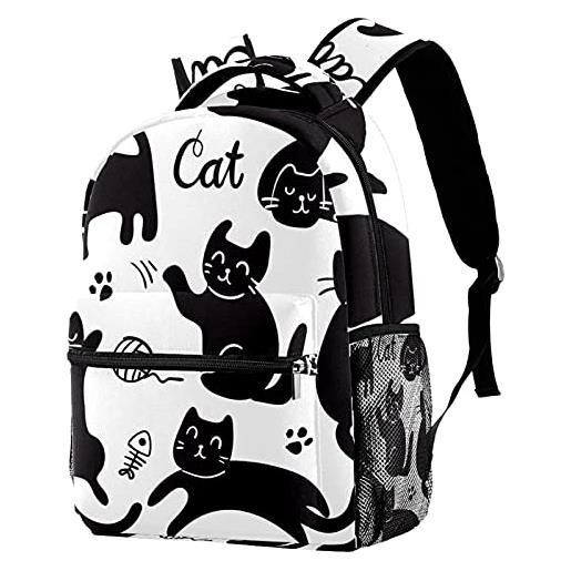 ZORE_FINE5 piccoli zaini gatto personaggio design borse con tasche per ragazze ragazzi donne multicolore 1. Taglia unica