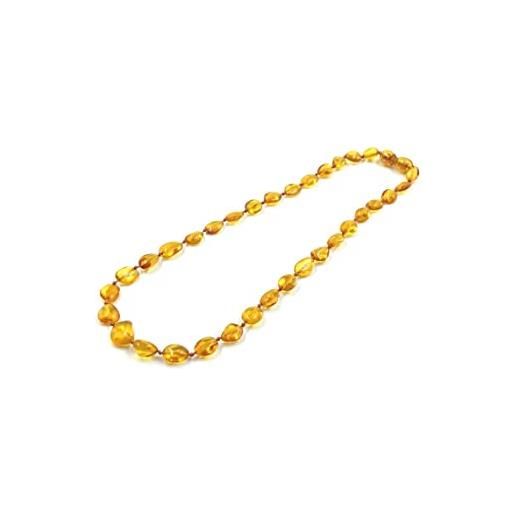 Amber Jewelry Shop collana di ambra (unisex) 34 cm - collana fatta a mano in ambra baltica naturale certificata, ambra, ambra, ambra, ambra