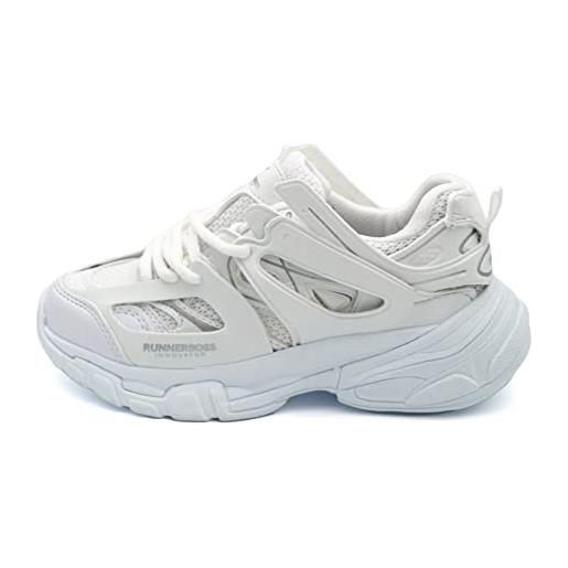 Bonateks defrby100021, scarpe da ginnastica donna, bianco, 36 eu stretta