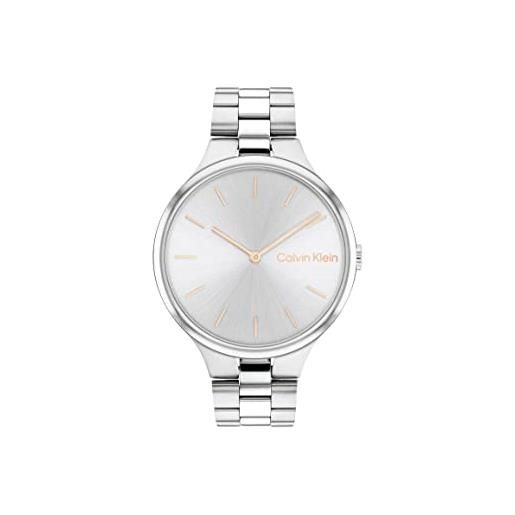 Calvin Klein orologio analogico al quarzo da donna con cinturino in acciaio inossidabile argentato - 25200128