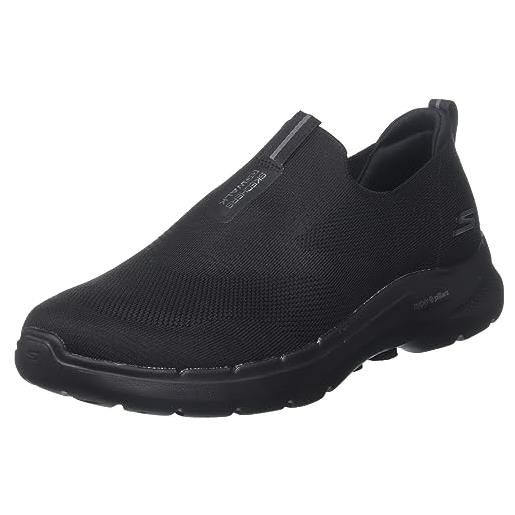 Skechers gowalk - scarpe da passeggio da uomo, 6 elastiche, senza lacci, per prestazioni sportive, colore nero, taglia 46, nero, 41 eu