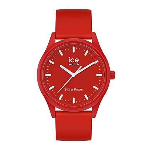 Ice-watch ice solar power red sea orologio rosso unisex con cinturino in silicone, 017765 (medium)
