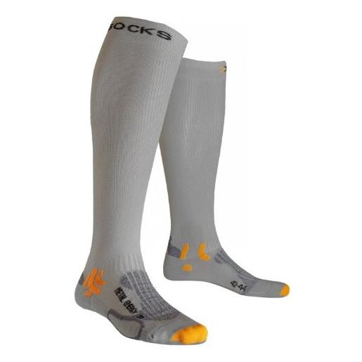 Sidas x-socks speed metal energizer calza running, uomo, grigio (silver/light grey), 35/38