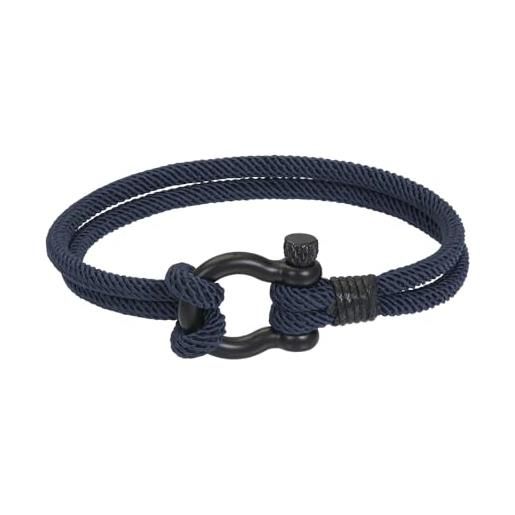 IDISON ixxxi men bracciale da uomo con coulisse jimi blu | 22cm, groot, acciaio inossidabile, nessuna pietra preziosa