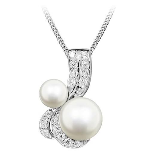 Silver Cat collana charming necklace with pearls and zircons sc422 (chain, pendant) ssc0404 marca, estándar, metallo, nessuna pietra preziosa