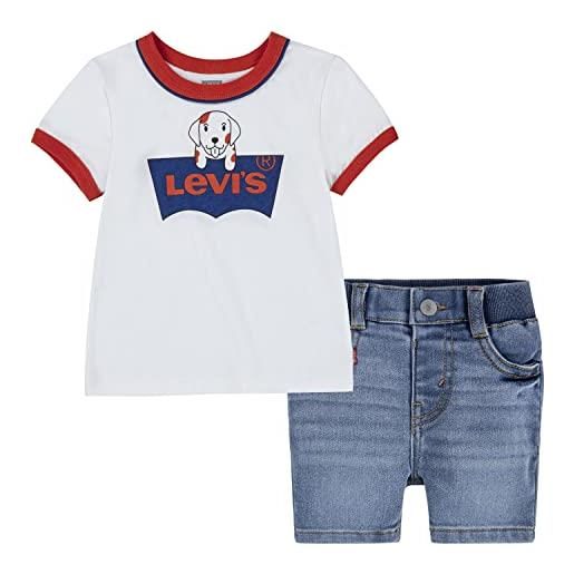 Levi's lvb pup batwing ringer tee & shirt bimbo, bianco, 6 mesi