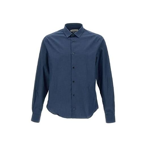 Trussardi jeans jeans uomo camicia manica lunga italian collar micro jacquard 52c002831t006019 blu