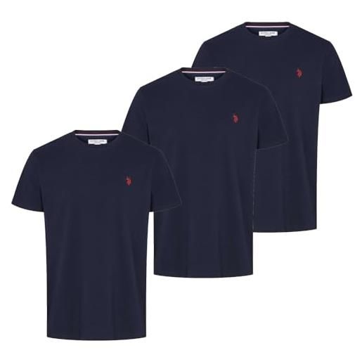 U.S. Polo ASSN. arjun - t-shirt da uomo, elegante, blu scuro e morbida, confezione da 3, blu scuro, 44