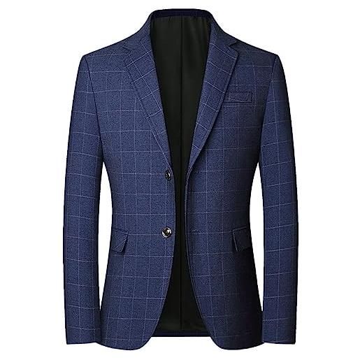 ZWXIN giacca da uomo elegante, sportiva, per il tempo libero, con 2 bottoni, vestibilità normale, da uomo, sportiva, slim fit, blazer, da uomo, moderna, per il tempo libero, per ufficio, lavoro, 