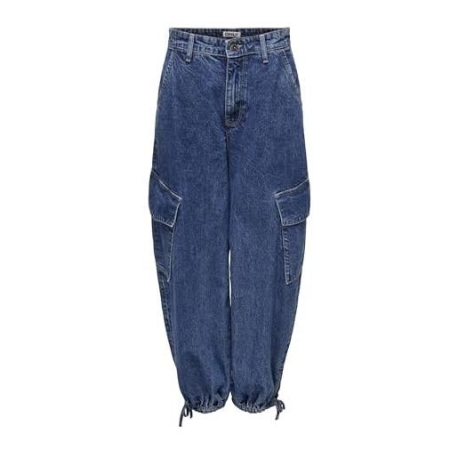 Only jeans da donna con elastico a vita alta, media blu denim, 28w x 32l