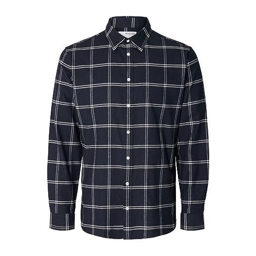SELECTED HOMME slhslimowen-flannel shirt ls noos camicia, crockery, xl uomo