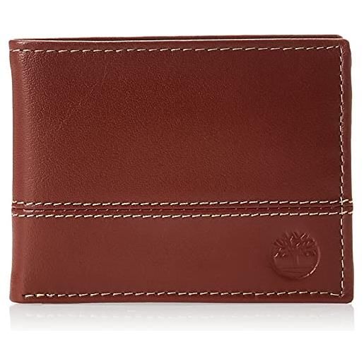 Timberland portafoglio ibrido in pelle passcase trifold, cognac, taglia unica uomo