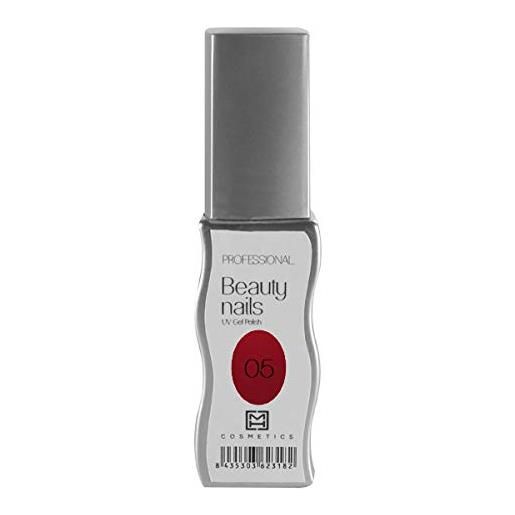Mh cosmetics gel polish smalto semipermanente 005 rosso lampone, 1 unità 10 ml