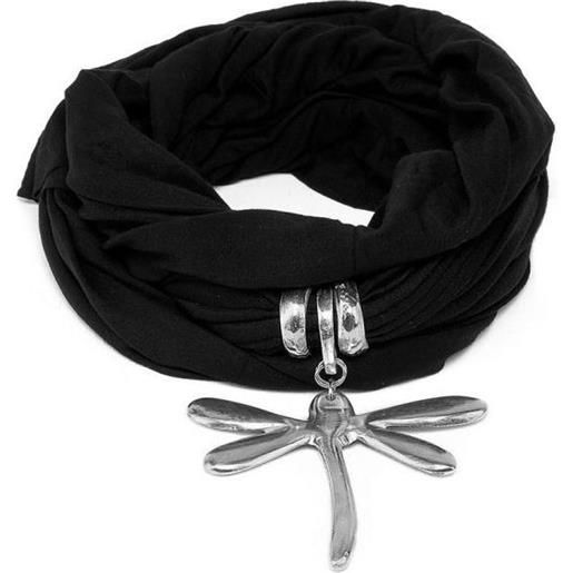 Vestopazzo sciarpa gioiello libellule nero