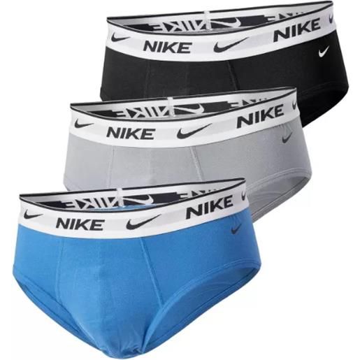 Nike brief 3pk star blue/w gry/ blk-wht every day cotton stretch uomo