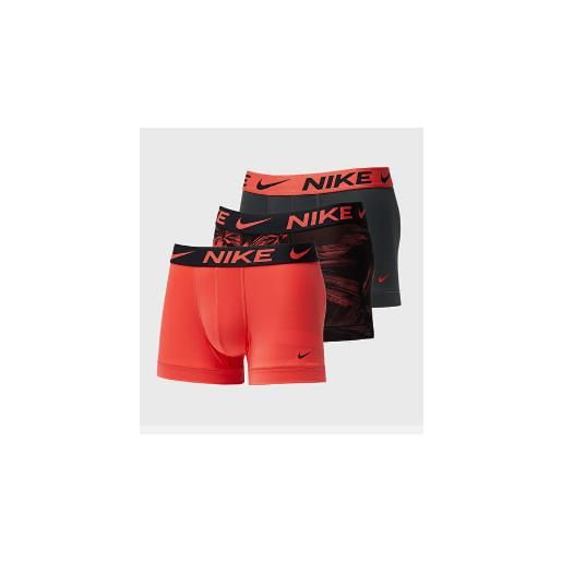 Nike trunk 3pk dry fit essential micro gothic print/blk/pic red uomo
