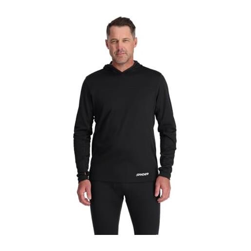 Spyder felpa con cappuccio charger maglietta da escursionismo, nero, l uomo