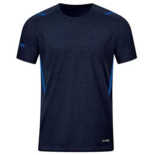 JAKO t-shirt maglietta challenge, blu marino mélange/royal, 140 unisex-bambini