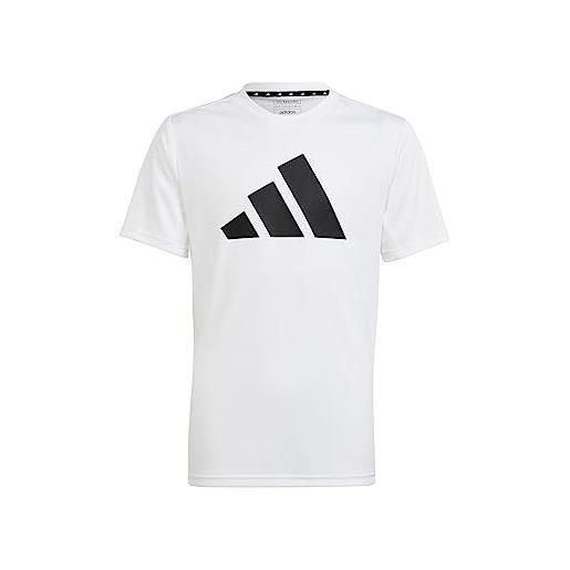 adidas u tr-es logo t maglietta, bianco/nero, 9 años unisex-bimbi